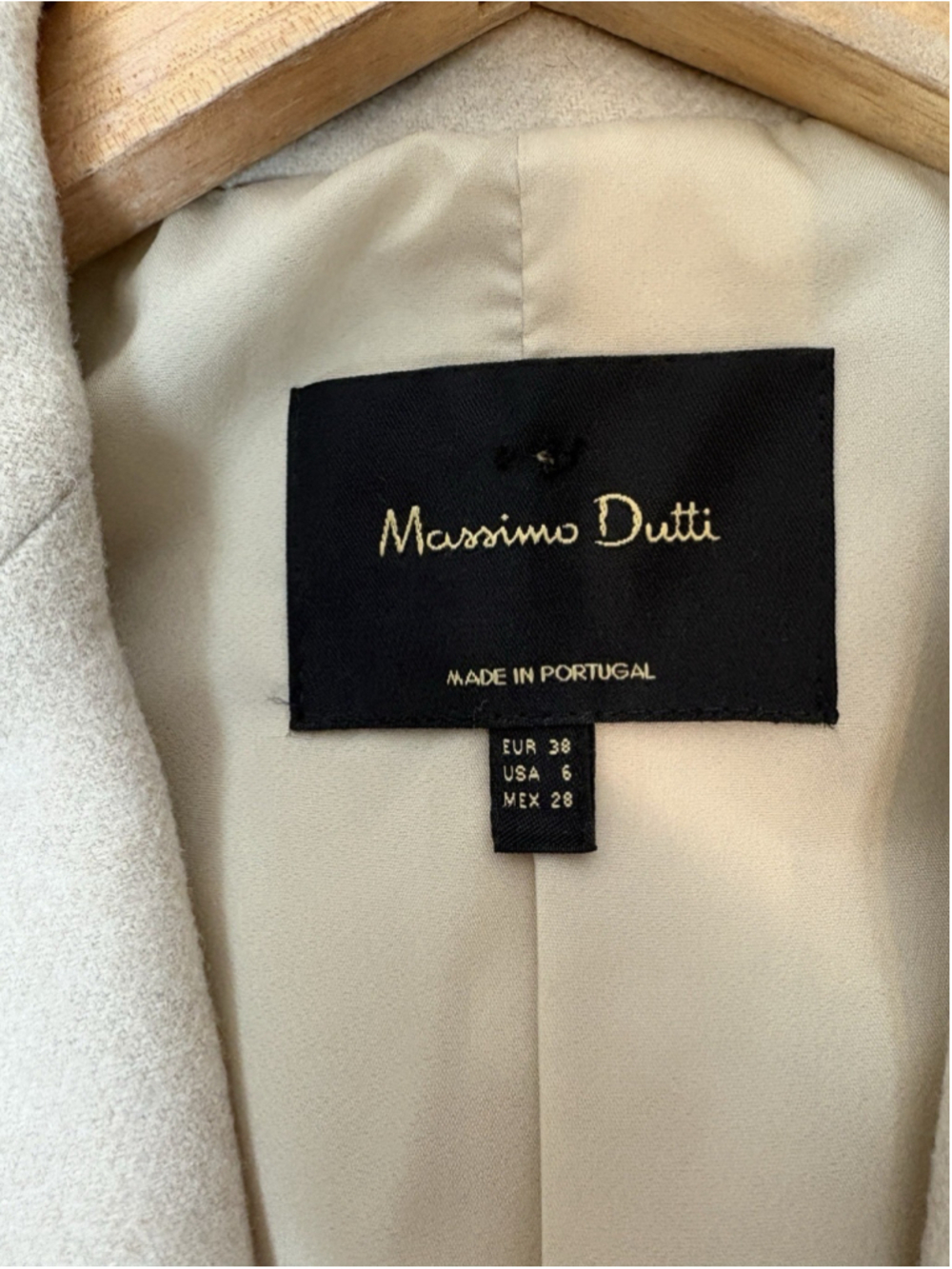 Massimo Dutti Blazer Jacket Women's US 6 Beige Wool Italian Fabric Quiet Luxury - Picture 9 of 12